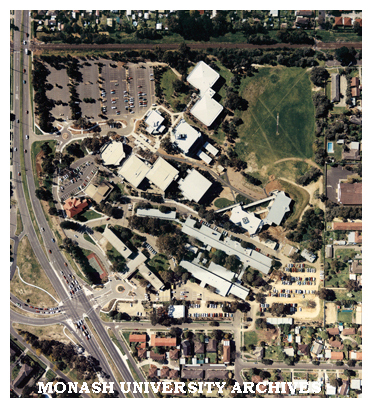 Aerial view of Monash University Peninsula campus.