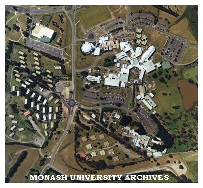 Aerial view of Monash University Gippsland campus.