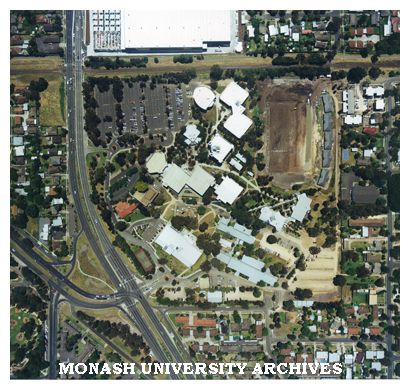 Aerial view of Monash University Peninsula campus.