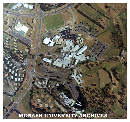 Aerial view of Monash University Gippsland campus.
