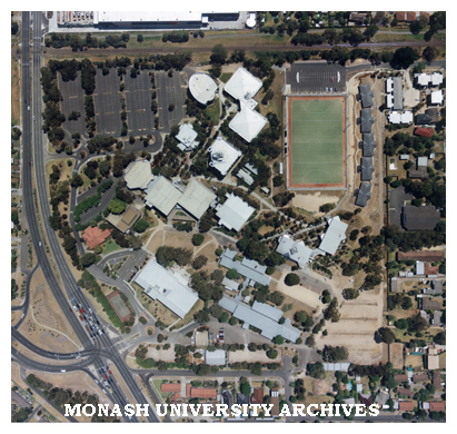 Aerial view of Monash University Peninsula campus.