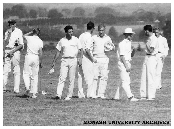 First Monash University cricket match, Vice-chancellors XI v Students XI, 28 November 1961