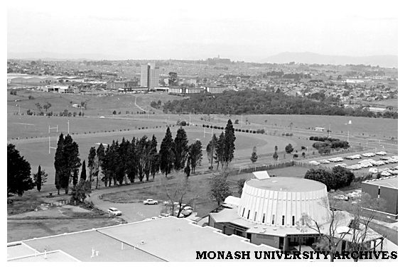 Religious Centre from the top of the Menzies building, with Halls of Residence and Corpus Christi College in the distance