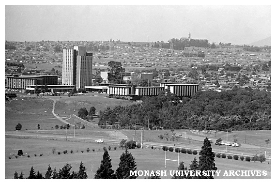 Halls of Residence from the top of the Menzies building, with Corpus Christi College in the distance