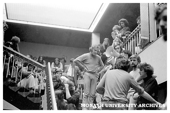 Student protesters occupying Administration building