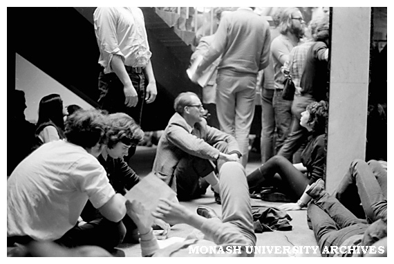 Student protestors occupying Administration building