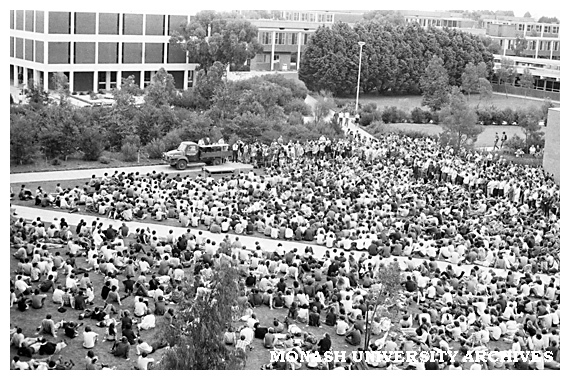 Student protest rally in Forum