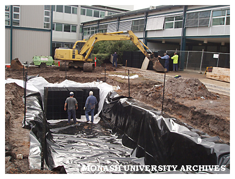 Installation of in-ground water tank in Engineering Building 60 courtyard