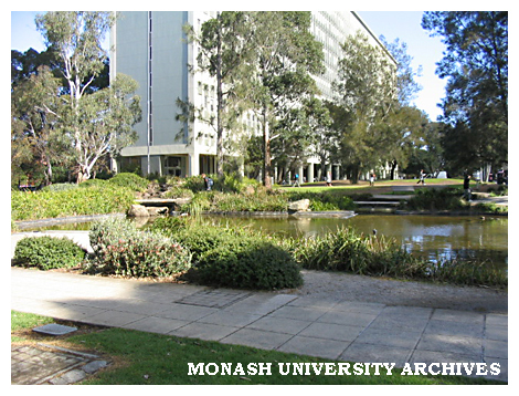 Pond with Menzies building in the background