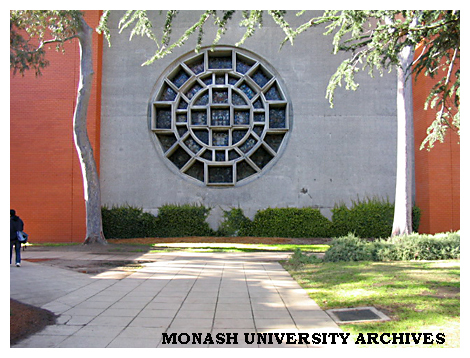Lindesay Clark window by Leonard French, Robert Blackwood Hall, Clayton campus