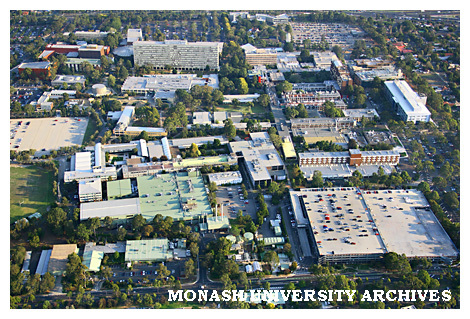 Aerial view of Clayton campus from the north