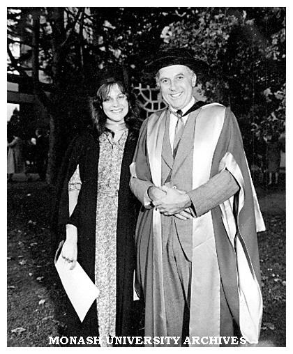 Graduate Sally Polmear with Professor Ian Polmear