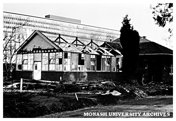 Partially demolished Red Cross Cottage