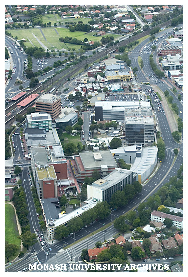 Aerial view of Monash University Caulfield campus