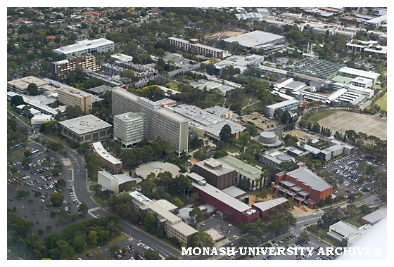 Aerial view of Monash University Clayton campus