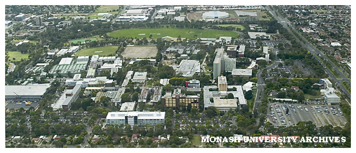 Aerial view of Monash University Clayton campus