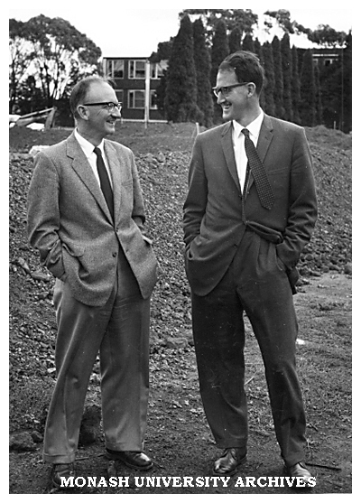 Prof. Archie McIntyre (left) and Prof. Graeme Schofield at site works of Medical building