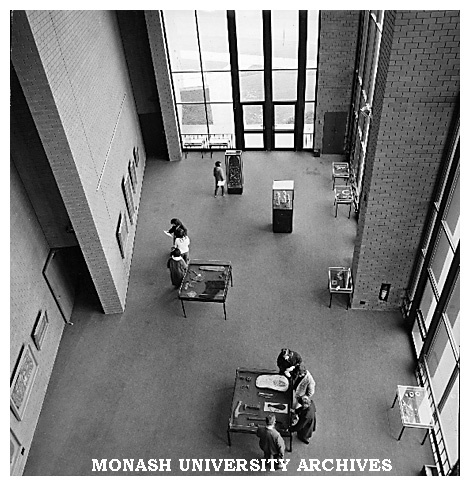 An exhibition in the foyer of Robert Blackwood Hall