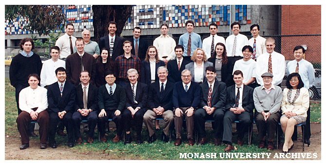 Civil Engineering 4th year students and staff at Caulfield 1996