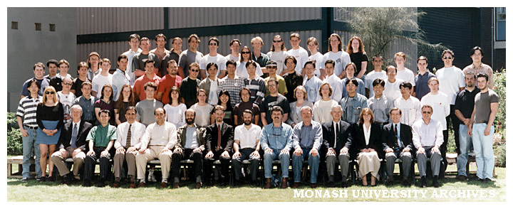 Civil Engineering 4th year students and staff at Clayton 1996