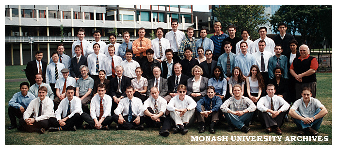 Civil Engineering 4th year students and staff at Caulfield 1997