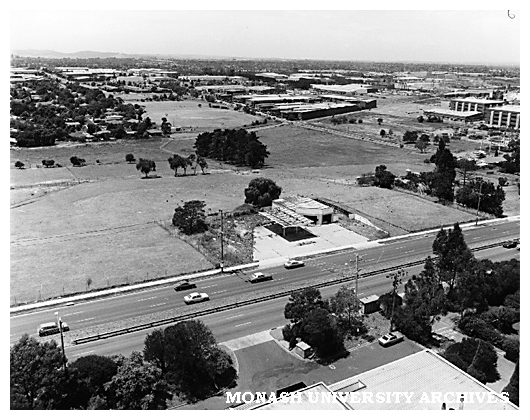 Raised view of Blackburn Road property taken from Howitt Hall