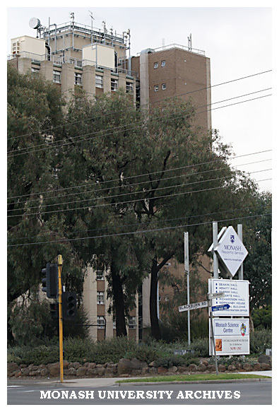 Student residence Howitt Hall looking south-west, Clayton campus