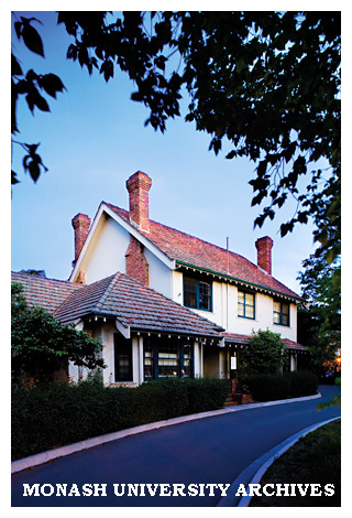 Building 65, formerly the Vice-Chancellor's house and the original farmhouse on the Clayton campus site