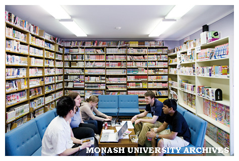Students in the Japanese Studies Centre manga library