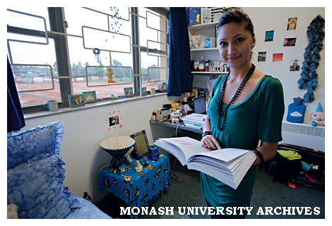 Student Natasha Khamisa in student residence at Monash South Africa