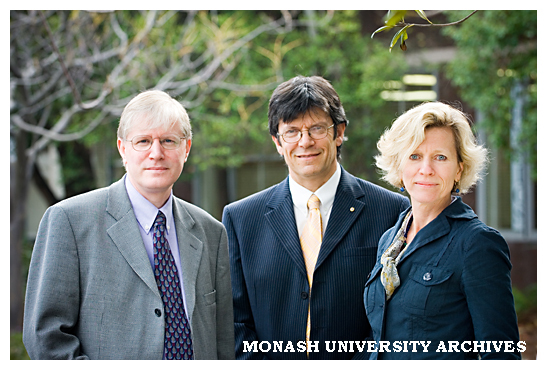 Guest speakers at Monash Neuroscience conference, Professor Colin Ingram and Professor Anya Hurlbert with Professor Leon Piterman, Deputy Dean Of Medicine (centre)