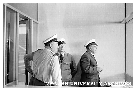 Security staff watching student protest rally