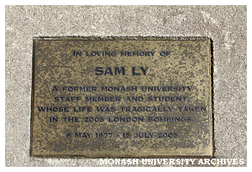 Memorial plaque for Sam Ly, Caulfield campus