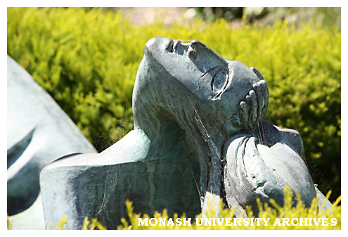 Sculpture in garden at Caulfield campus