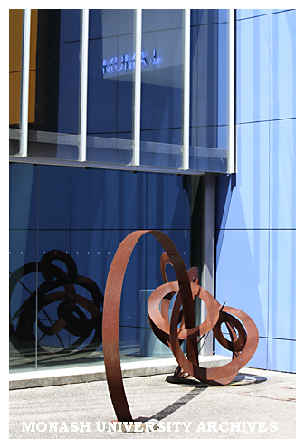 Sculpture outside Monash University Museum of Art