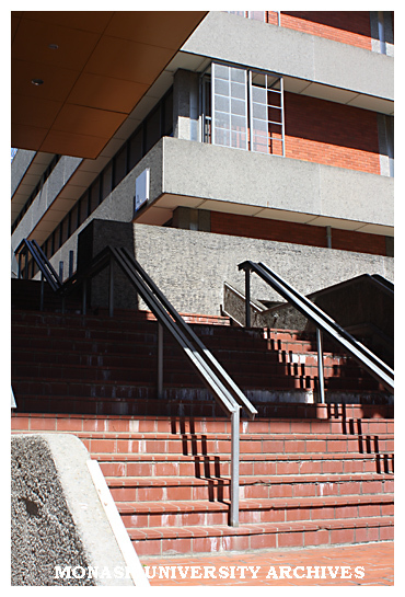 Steps leading to Building A (Library and Administration), Caulfield campus