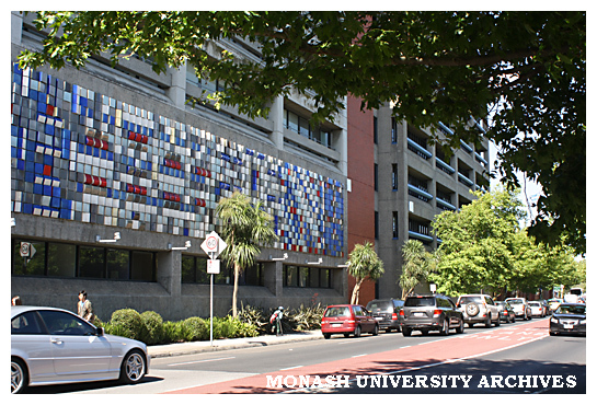 Caulfield campus Buildings B and C from Sir John Monash Drive