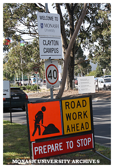 Roadworks on Clayton campus Ring Road