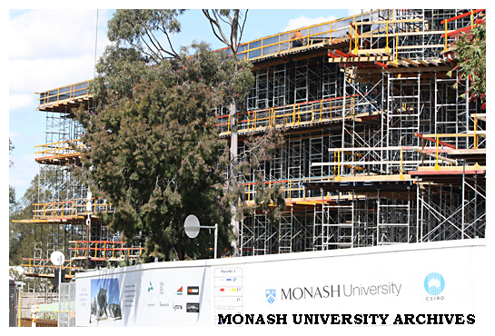 Construction of New Horizons building, Clayton campus.