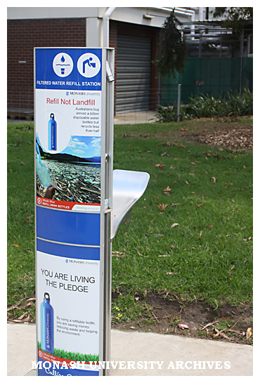 Filtered water refill station, Clayton campus