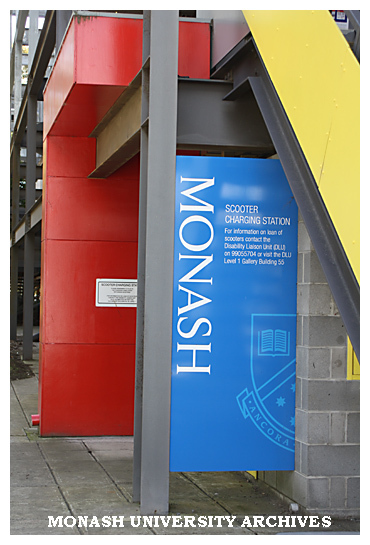 Scooter charging station at multi-level car park (north), Clayton campus