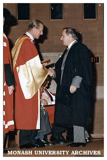 Materials Engineering Laboratory Manager, Bruce Young, receiving 25 Year Service Medal from HRH Prince Philip, Duke of Edinburgh