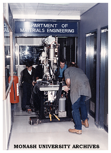 Moving Materials Engineering electron microscope into new premises.