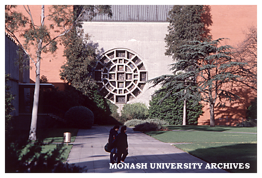 Lindesay Clark window by Leonard French, Robert Blackwood Hall