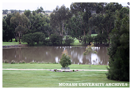 Looking east across lake, Gippsland campus