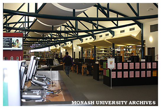 Inside the library, Gippsland campus
