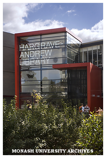 Entrance to Hargrave-Andrew library, Clayton campus