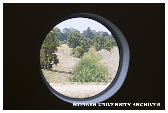 View through library window at Berwick campus