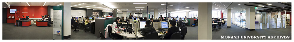 Interior of Hargrave-Andrew library, Clayton campus