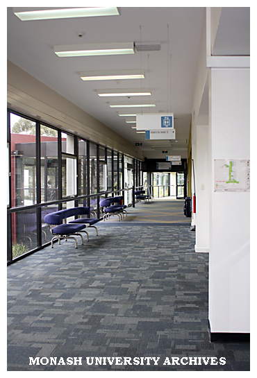 Corridor in Building 1W, Gippsland campus